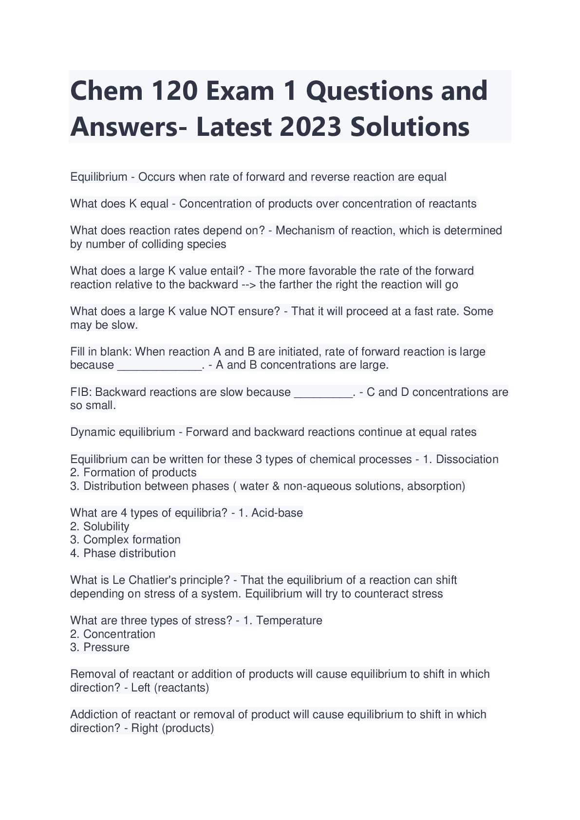 Preview image for Chem 120 Exam 1 Questions and Answers- Latest 2023/2024 Solutions- Chamberlain College of Nursing